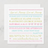 ラブリングハーツ パステル ウェディング インビテーション (正面/裏面)