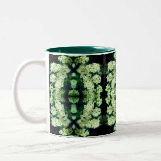 ラブリングワイルドホワイトローズパーソナライズされた抽象芸術 ツートーンマグカップ (左)