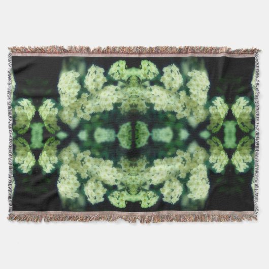 ラブリングワイルドホワイトローゼス抽象芸術 スローブランケット (正面)