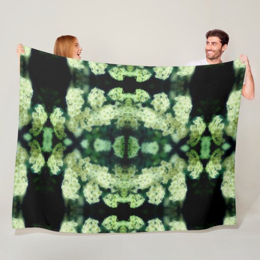 ラブリングワイルドホワイトローゼス抽象芸術 フリースブランケット (インサイチュ)