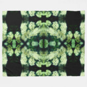 ラブリングワイルドホワイトローゼス抽象芸術 フリースブランケット (正面(横))