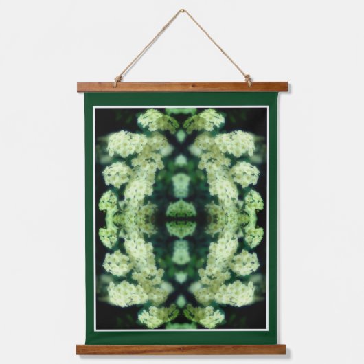 ラブリングワイルドホワイトローゼス抽象芸術 吊り下げ型タペストリー (正面)