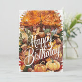 ラブリーかわいらしスシーズン秋秋ハッピーバースデー カード (スタンド正面)