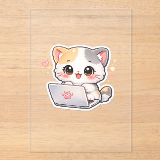 ラブリーちび猫のラップトップ クリアアクリル インビテーション アクリル招待状