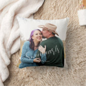 ラブリーなふたりのエレガントなスクリプト写真名 クッション (ブランケット)