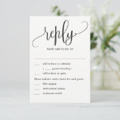 ラブリーなカリグラフィー結婚式の出欠確認カード（メニュー付き） 招待状 (スタンド正面)