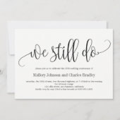 ラブリーなカリグラフィー結婚記念日招待状 招待状 (正面)