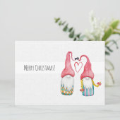 ラブリーなクリスマスノームの水彩画 手描き 招待状 (スタンド正面)