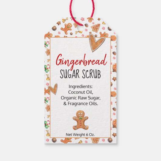 ラブリーなジンジャーブレッド 🍪 愛を込めて ホリデー ギフトタグ (裏面)