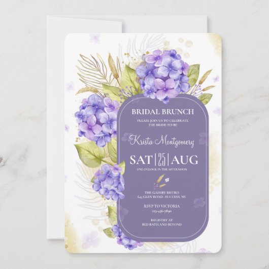 ラブリーなハイドランジア 招待状 (正面)