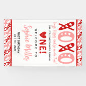 ラブリーなハグ＆キス バレンタインデー 初誕生日 横断幕 (横)