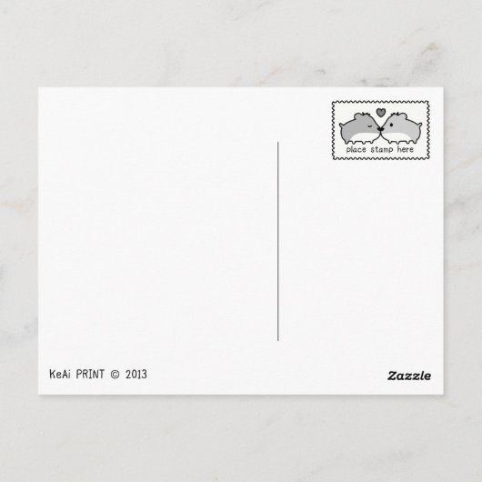 ラブリーなハムスターたちの恋愛 ポストカード (裏面)