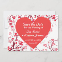 ラブリーなバレンタインのSave the Date ハート