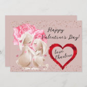 ラブリーなバレンタイン ハート 赤 シーズンカード (正面/裏面)