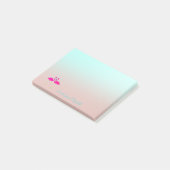 ラブリーなピンクのフラミンゴ - 名前入りカスタム ポストイット (アングル)