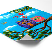 ラブリーなフクロウのアート作品 Creationarts ポスター (角)