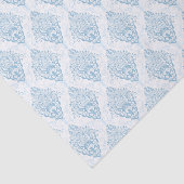 ラブリーなライトブルーのダマスク柄 薄葉紙 (詳細)