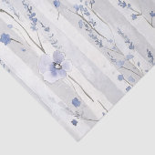 ラブリーなラベンダー ホワイト フラワーストライプ ブライダルシャワー 薄葉紙 (詳細)