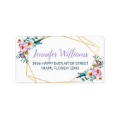 ラブリーなラベンダー ボーホー フラワー ブライダル シャワー ラベル (正面)