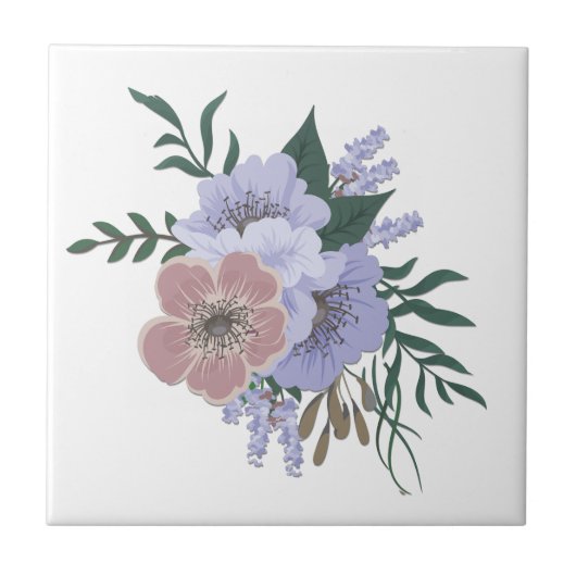 ラブリーなラベンダー bouquet タイル (正面)