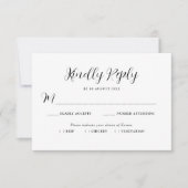 ラブリーなレタリング 料理選択 ウェディング RSVP カード (正面)