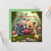 ラブリーな動物の恋愛カード カード (正面/裏面インサイチュ)