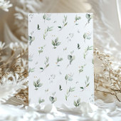 ラブリーな水彩の緑と金の葉の円 招待状