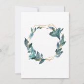 ラブリーな水彩画のフレーム入り葉のウェディング 招待状 (裏面)