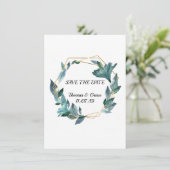 ラブリーな水彩画の葉のフレーム ウェディング 招待状 (スタンド正面)