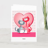 ラブリーな猫のグリーティングカード カード (裏面)