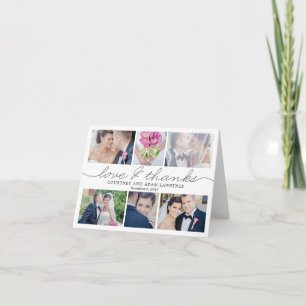 ラブリーな結婚式のお礼フォトカード サンキューカード