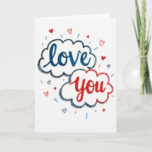 ラブリーな落書きのI Love Youカード カード (正面)
