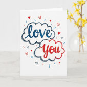 ラブリーな落書きのI Love Youカード カード (黄色い花)
