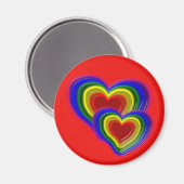 ラブリーな虹のハート マグネット (正面/裏面)