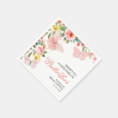 ラブリーな蝶のブライダルシャワー花束 スタンダードカクテルナプキン (角)