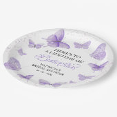 ラブリーな蝶のブライダルシャワー パープル 一生の思い出 ペーパープレート (アングル)