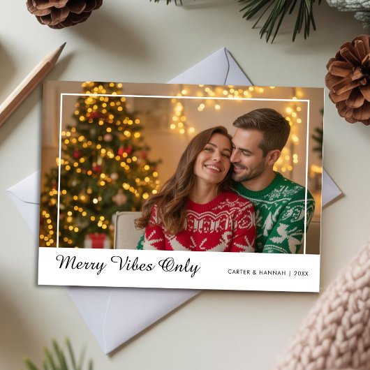 ラブリーな雰囲気だけ ロマンチックなクリスマス写真カード シーズンカード