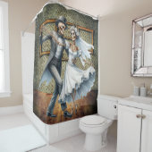 ラブリーな骸骨のウェディングダンス シャワーカーテン (インサイチュ)
