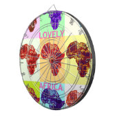 ラブリーアカラフルフマップパターポップ・アートのンアートデザイン ダーツボード (正面右)