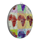 ラブリーアカラフルフマップパターポップ・アートのンアートデザイン ダーツボード (正面左)