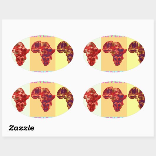 ラブリーアカラフルフマップパターポップ・アートのンアートデザイン 楕円形シール (シート)