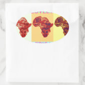 ラブリーアカラフルフマップパターポップ・アートのンアートデザイン 楕円形シール (バッグ)