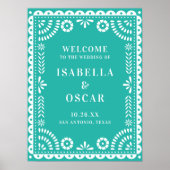 ラブリーアクアパペル結婚ピカドの歓迎サイン ポスター (正面)