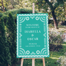 ラブリーアクアパペル結婚ピカドの歓迎サイン ポスター