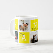 ラブリーアクセブトナニー5フォトコラージュイエロー コーヒーマグカップ (正面左)