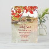 ラブリーアジアテーマのカスタムウェディング招待状 招待状 (スタンド正面)