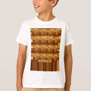 ラブリーアフリカマップデザインゴールデンカラー.pn tシャツ