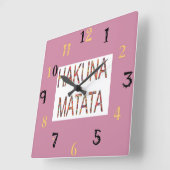 ラブリーアフリカヴィンテージカラーズハクナマタタギフト スクエア壁時計 (傾斜)