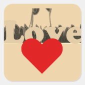 ラブリーアレジスレッド特殊ハート スクエアシール (正面)