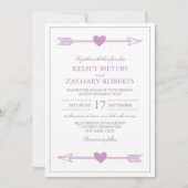 ラブリーアローズ結婚式招待状/薄紫とグレー 招待状 (正面)